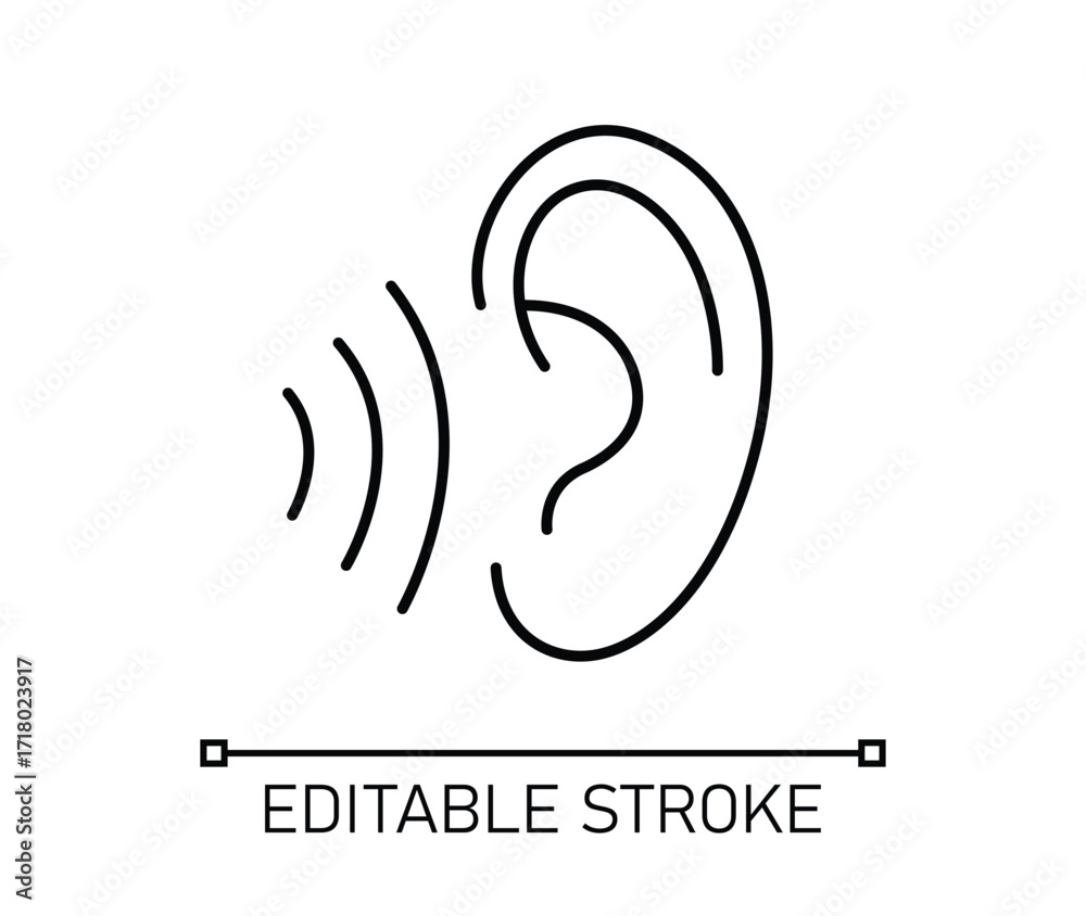 Naklejka premium hearing and sound waves An auditory health icon