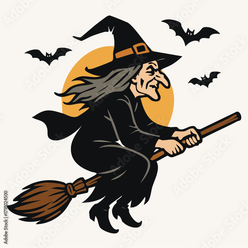 Flying Witch on Broom