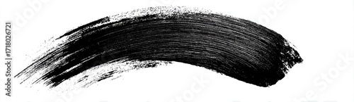 Dark smudged mascara stroke on white background