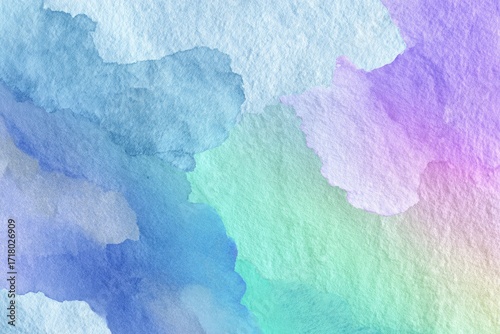 Abstract watercolor washes in soft pastel hues