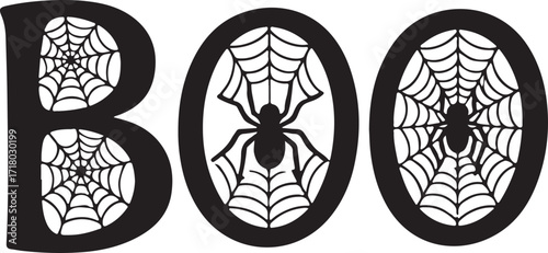 Spooky halloween boo silhouette design