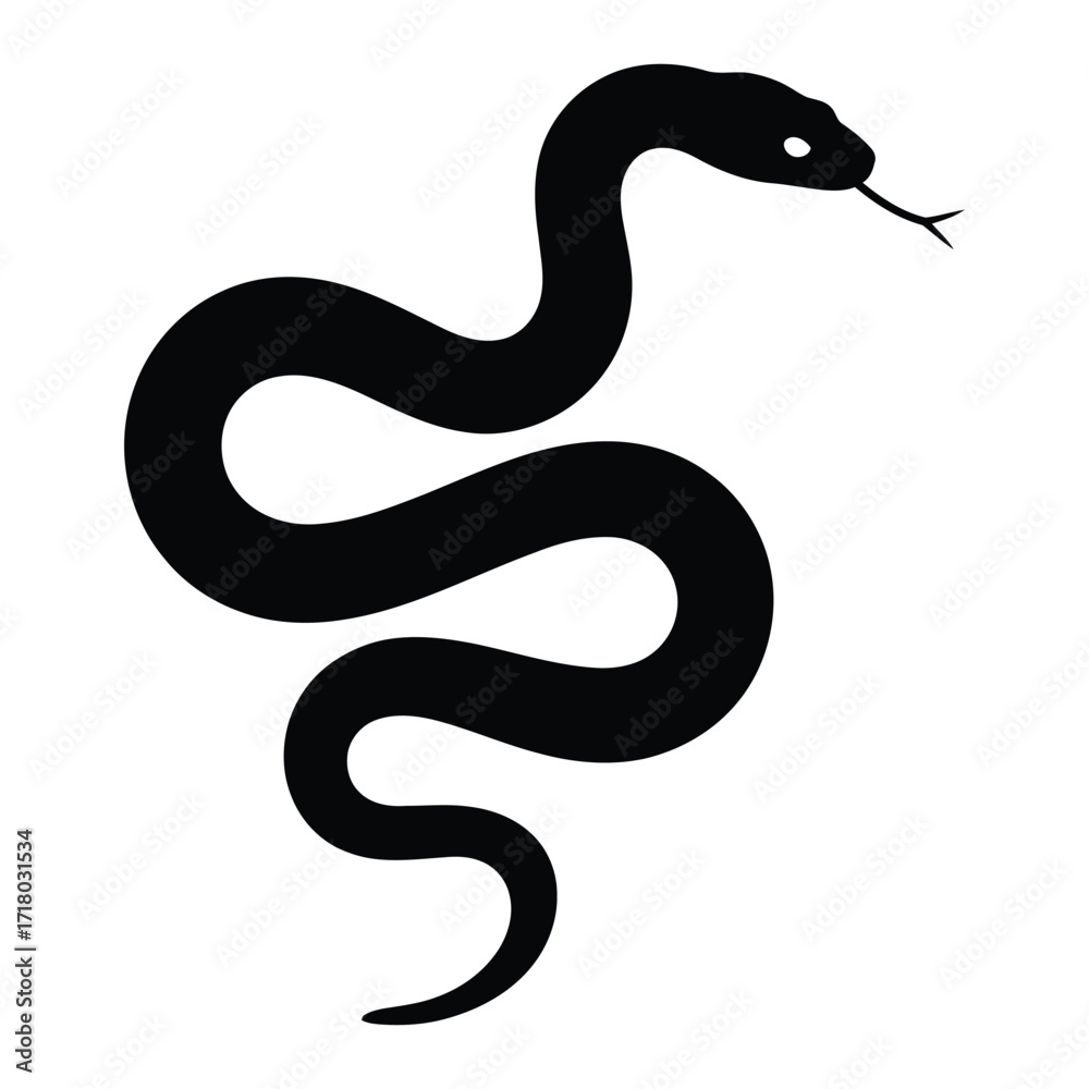 Fototapeta premium black snake vector illustration