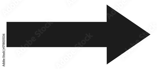 Black straight arrow icon, pointer sign