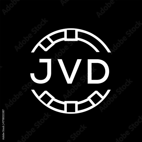 “Modern JVD  Monogram Logo Design, Sleek Minimalist Letter mark in Circle, JVD LATER LOGO, High-Contrast Branding Concept”. 
