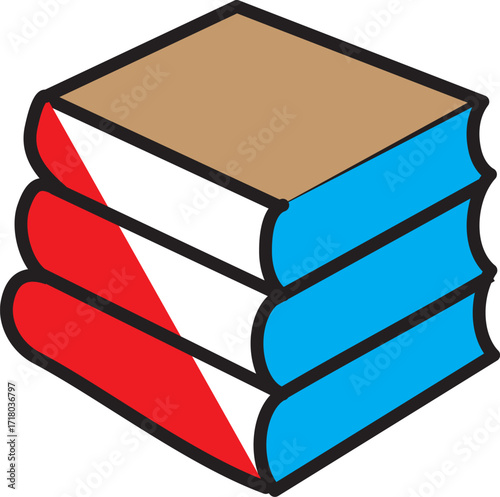 Book line icon set. Set of 24 outline icons related to the book. Library book symbol. Open and close textbook