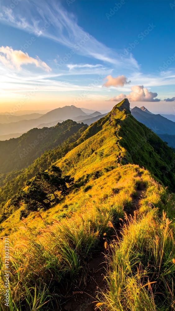 Fototapeta premium Mountaintop vista at sunrise