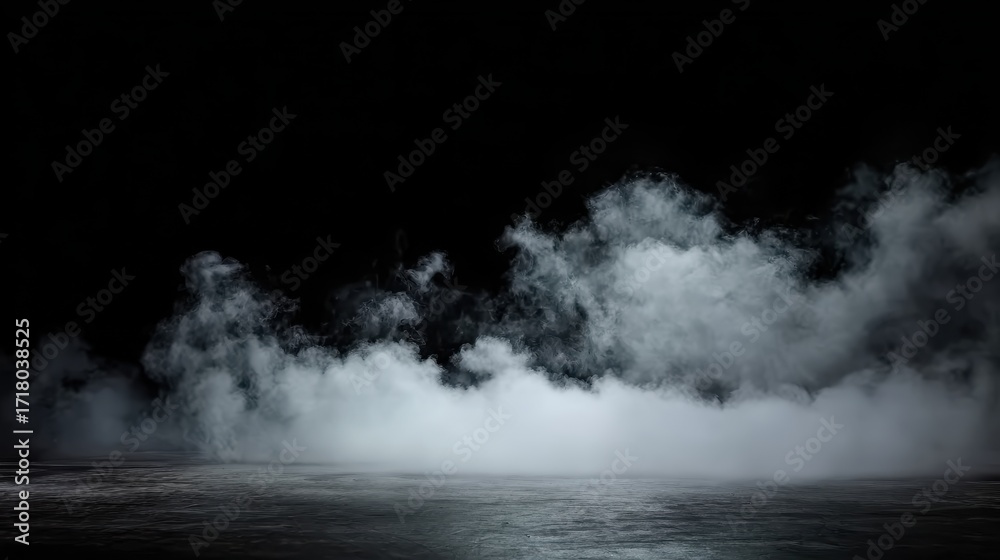 Fototapeta premium Black background with abstract white smoke, vintage charm