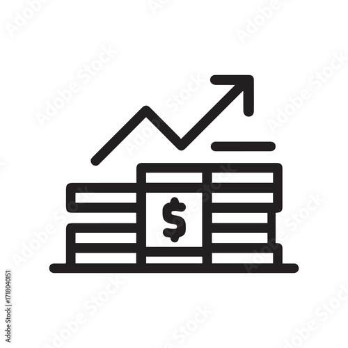 Dollar Stack Growth Icon Financial Investment