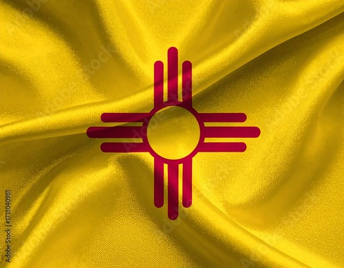 New Mexico flag draped in satin