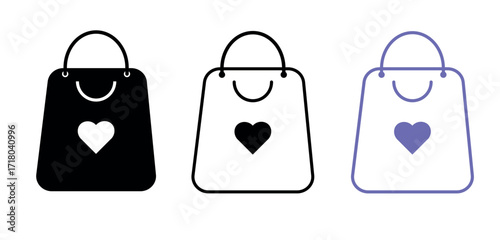 Shopping bag with heart icon