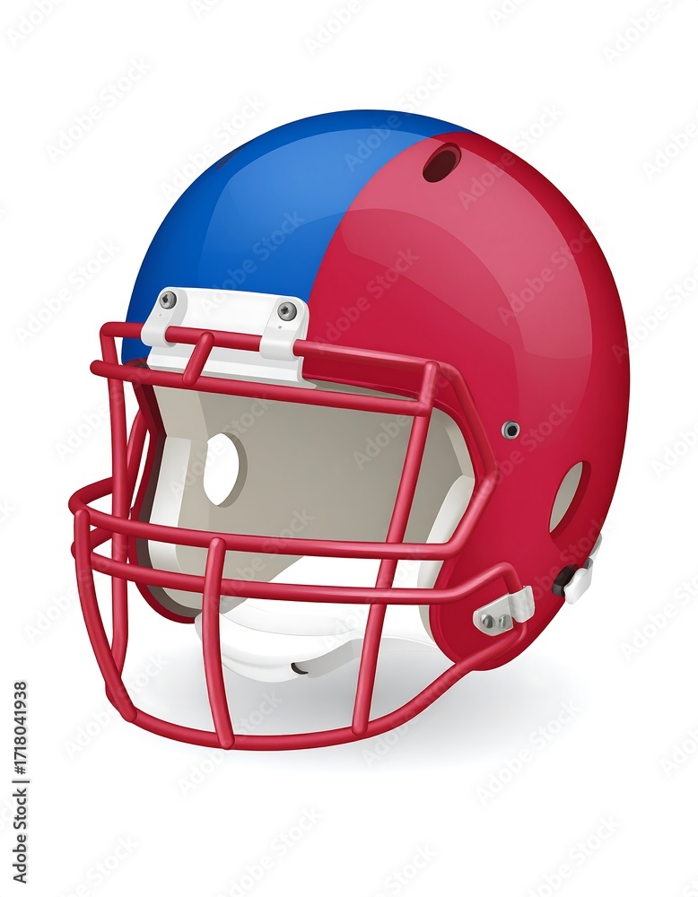 Fototapeta premium Football helmet, red and blue