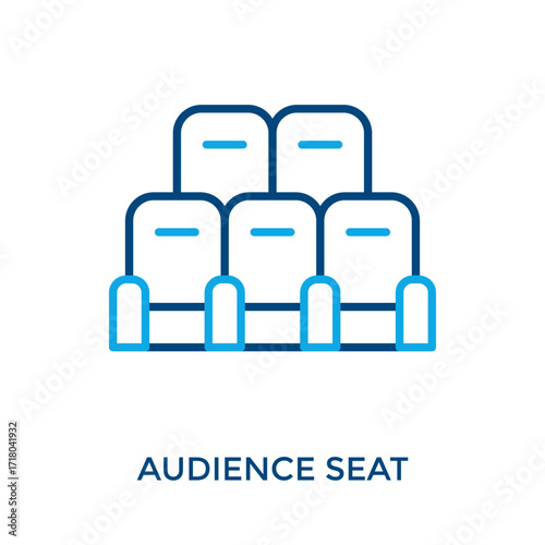 Audience Seat Icon Outline Color Style. Vector Illustration For Graphic Design