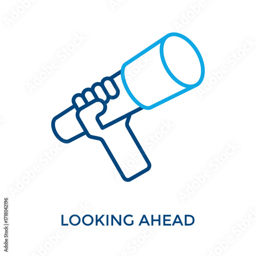 Looking Ahead Icon Outline Color Style. Vector Illustration For Graphic Design
