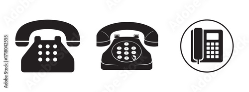 Office Landline Telephone Icon. Vector Illustration eps 10