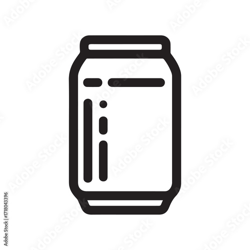 Simple Soda Can Outline Icon Illustration, Minimalist Design Style Icon
