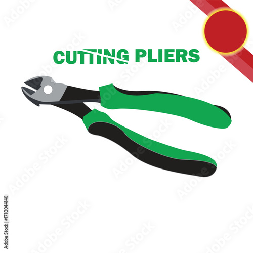 pliers silhouette .Side cutting pliers for electric wire. Professional tools for metal construction. Mechanic instrument for workshop, repairing works.