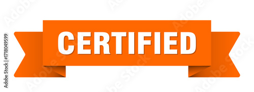 certified ribbon isolated on transparent background. certified ribbon