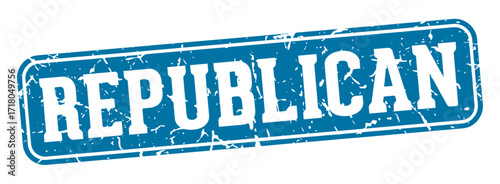 republican rectangular sign. republican stamp