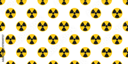 Radiation symbol pattern, radioactivity warning sign background, abstract radioactive caution