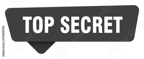 top secret black sign isolated on transpatent background. top secret sticker