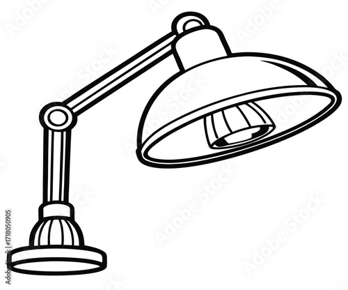 Retro lamp vector illustration isolated on white simple design icon symbol metal light object