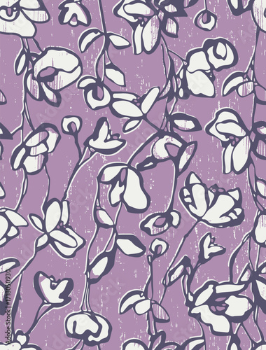 Classic Popular Flower Seamless pattern background - For easy making seamless pattern use it for filling any contours