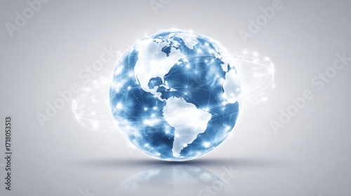 Abstract Globe Design with Network Connections and Light Effects