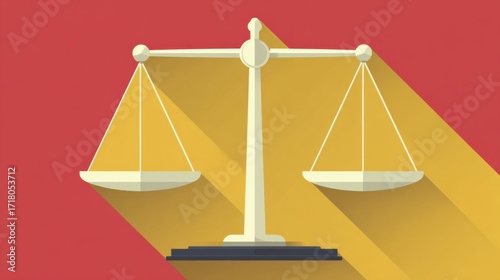 Balanced Scale Symbolizing Justice and Fairness in Legal System