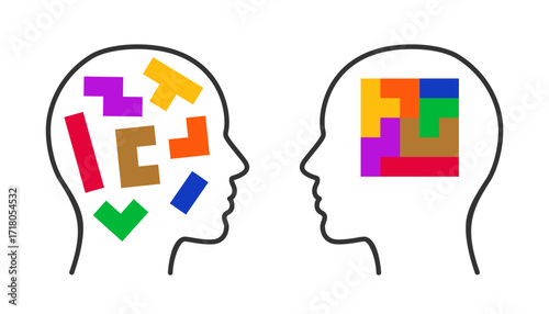 Concentration of attention, building logical connections, constructive thinking, organizing thoughts, World Mental Health Day concept