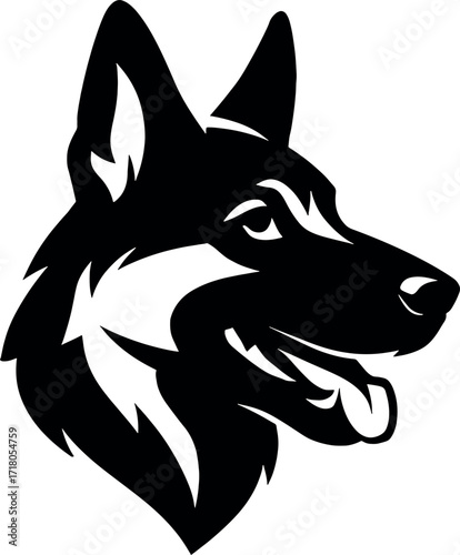 German Shepherd head vector illustration