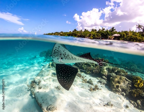 Stingray in shallow turquoise water