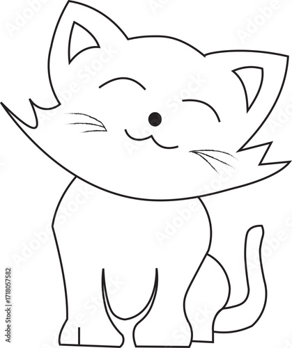 a cute white cat vector