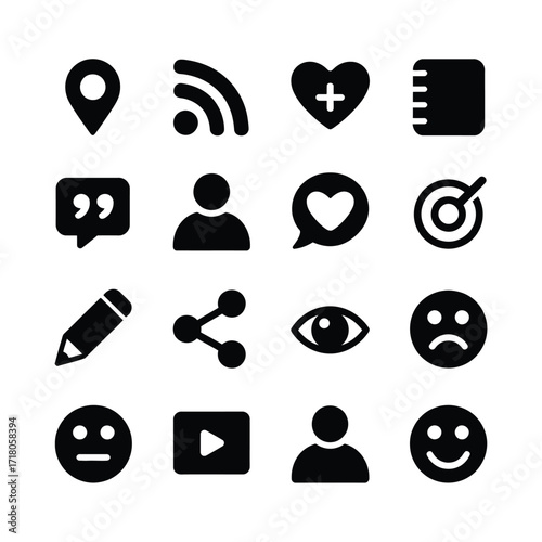 Social media and web icon set