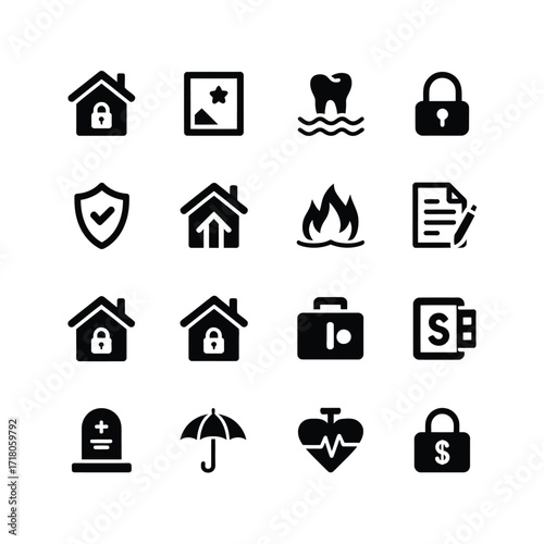 Insurance and protection icon set 2