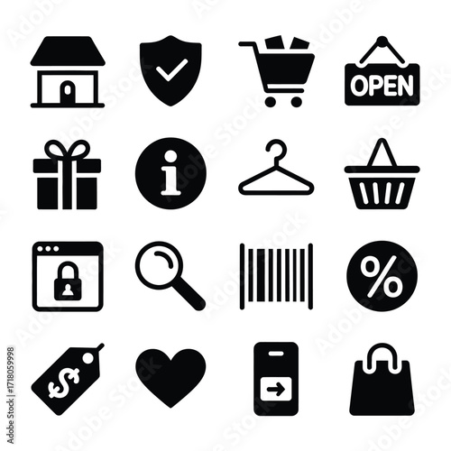 Business and shopping icon set 3