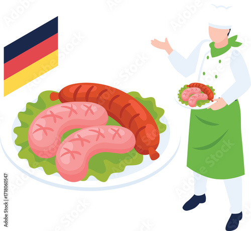 vector illustration of german food