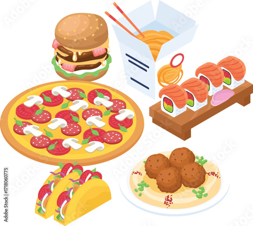 vector illustration of traditional country foods