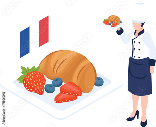 vector illustration of French food