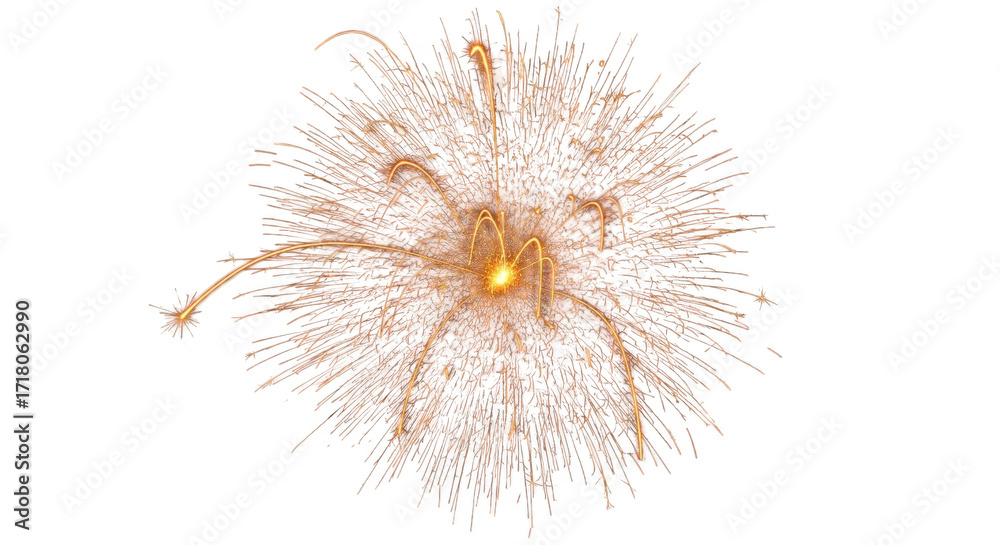 Fototapeta premium Golden explosion isolated on transparent background design