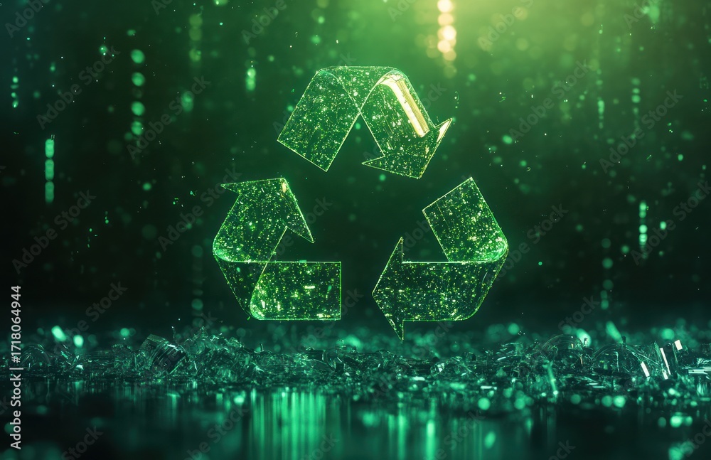 Fototapeta premium Recycled technology symbol