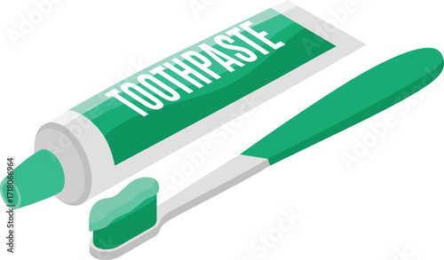 vector illustration of toothbrush and toothpaste