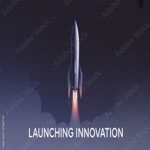 Black and white photo of a rocket in the ocean, mysterious sci-fi concept.

