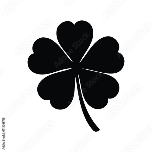Four leaf clover silhouette representing luck, Irish culture and St Patricks day