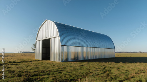 Chrome rural cow barn isolated on white background for farming agriculture shelter and architecture design