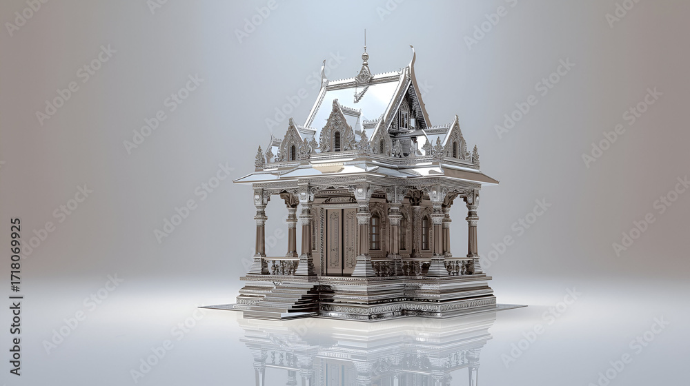 custom made wallpaper toronto digitalChrome traditional village temple isolated on white background for spiritual cultural and architecture design