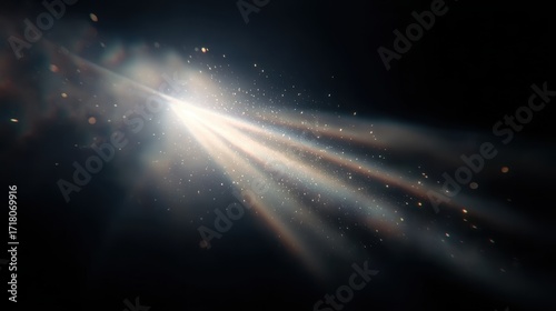 Holographic lens flare on retro film background