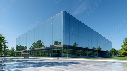 Chrome modern library building isolated on white background for education reading and urban architecture design