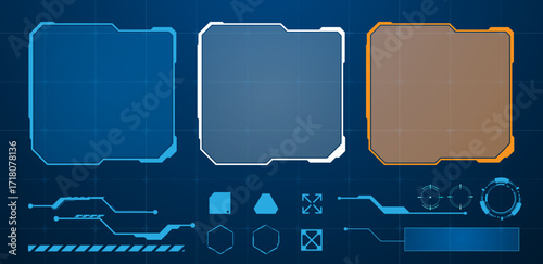 Futuristic touch screen of user interface. Vector illustration	