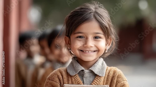 Children's innocent smiles and hope for the future under the sun