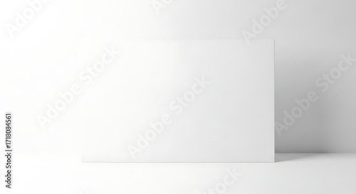 Wallpaper Mural Clean White Vertical Poster Mockup on Minimalist Studio Background Torontodigital.ca